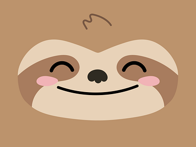Happy Sloth animal cartoon character cute design face happy illustration jclovely kawaii minimal minimalist minimalistic sloth smile threadless vector