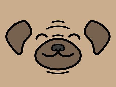Happy Pug animal cartoon character cute design dog face happy illustration jclovely kawaii minimal minimalist minimalistic pug smile threadless vector
