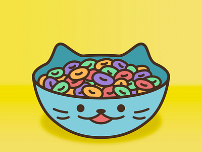 Cat Food - Cereal animal cartoon cat cereal character cute design illustration illustrator jclovely kawaii kitty minimal threadless vector