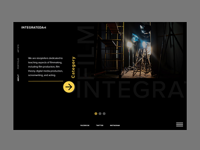 Integrated Art - Film Page art cinephile film film enthusiast filmmaking framework homepage integrated art landing page minimalist movie ui ui design ux ux design web web design web page