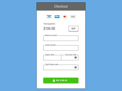 Daily UI 002 :: Credit Card Form checkout dailyui form mobile ux uxdesign