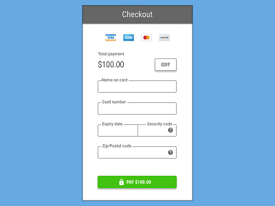 Daily UI 002 :: Credit Card Form