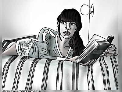 Novels or Netflix? art artist design digital art editorial illustration illustration illustrations portrait