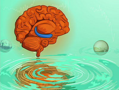 Ripples of the brain adobe illustrator brain cartoon cover cover art design graphic design illustraion illustrator psychadelic scientific scientific illustration