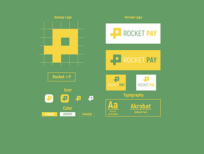 Logo Rocket Pay branding flat icon illustration logo