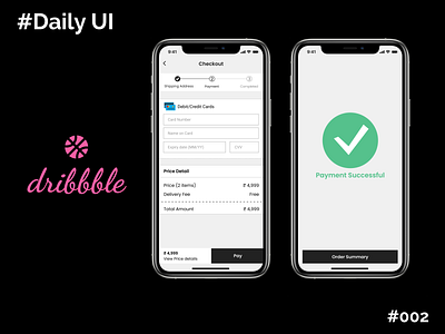 Daily UI #002 • Credit Card Checkout daily ui dailyui figma mobile app mobile ui ui ui design uidesign uiux user experience user inteface ux ux design uxdesign