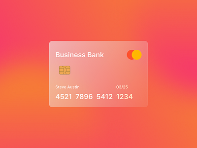 Glassmorphic Credit Card