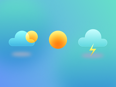 Glassmorphic Weather Icons