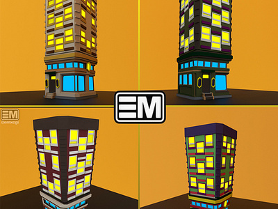 Low poly urban apartments set 1. 3d art 3dmodel appartment branding car design design app exterior design game art game design interior lowpolyart rendering vector