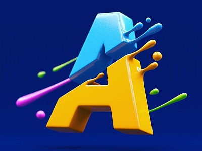 A - Daily Type Challenge c4d dailyrender dailytype render typography