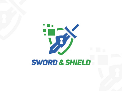 sword & shield logo design branding dailydesign design graphidesign logo thirtylogos typo typography