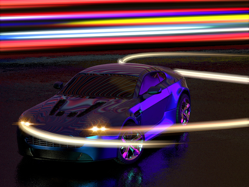 Aston Martin Light Paint 3dart art photoshop photography automotive car lightpaint lighting colours creative concept rendering renders vfx cg cgi design 3d dailyrender c4d