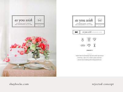 As You Wish: Early Concept branding clean concept logo minimal wedding