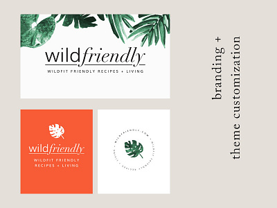 Wild Friendly LogoConcept brand branding floral food blog lush web design