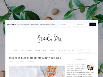 Foodie Pro WordPress Theme clean food blog lifestyle blog minimal site website wordpress theme