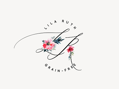 Lila Ruth Grain Free Logo blog branding branding design feminine floral food blog logo