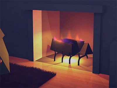 Low Poly Yule Log aftereffects blender blocks christmas fireplace flames gif log low merry poly yule
