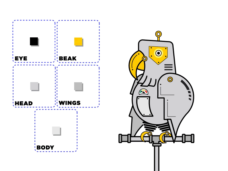 Spark: The Robot Bird bible bird bts cartoon character faith feather joysticks rig robo robot sliders