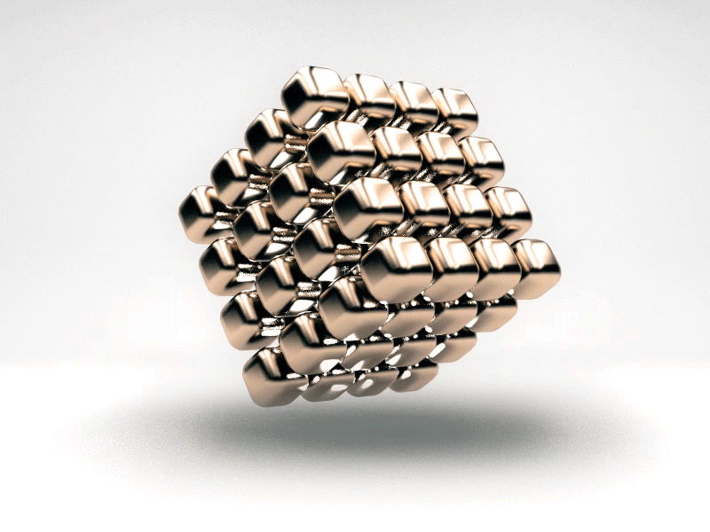 Fools Gold // золотые кубики 3d c4d cloner cubes cycles4d gold render rotate spin