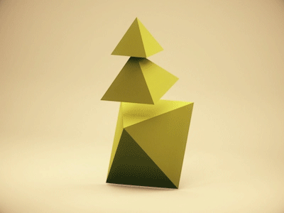 Triangle Tree bounce c4d earth ease loop low poly nature polygon pyramid tree triangles
