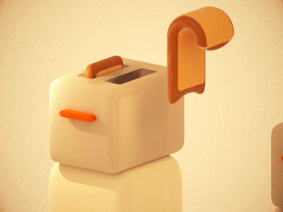 Magical Toaster / волшебный тост animate everyday bend. c4d cinema4d loop magical sliced bread toaster волшебный тост