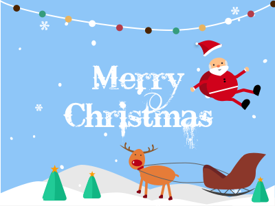 Merry X'mas animation christmas claus deer santa snow xmas