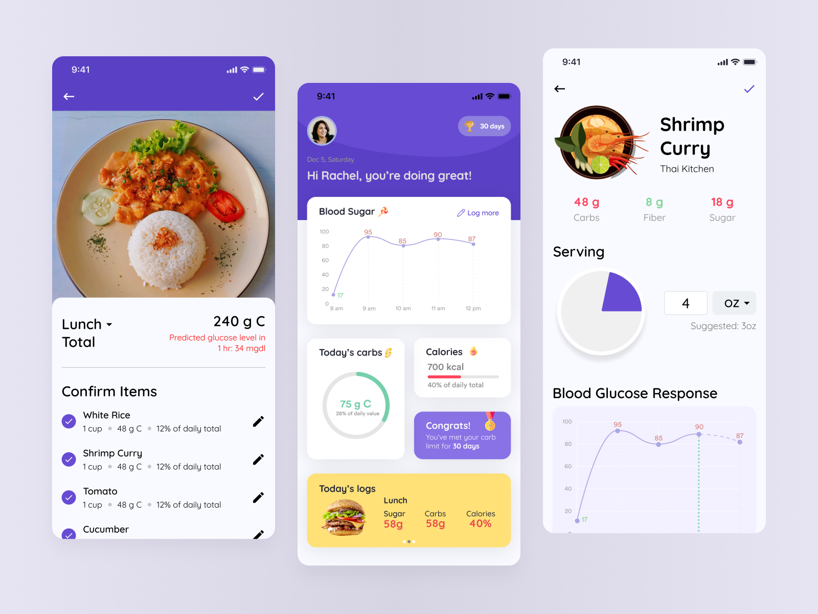 Food logging app by Heba Dwikat on Dribbble