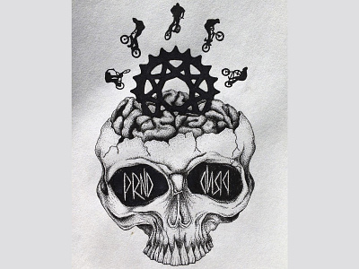 Logo "Paranoid" bicycle bmx brand illustration logo