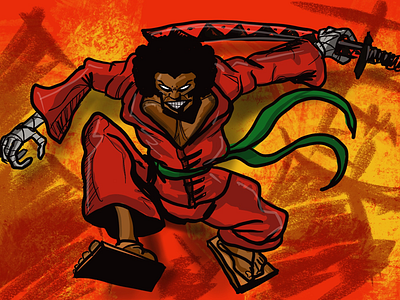 Afro samurai undead comics illustration manga quicksketch