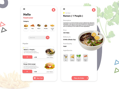 Food Delivery App design food food order restaurent ui