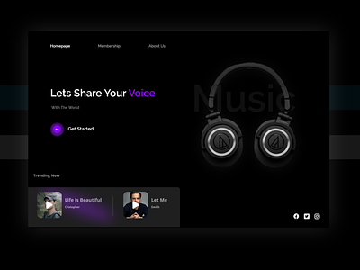 Music Sharing Website design landing page landing pages music app music share share share music ui ux website