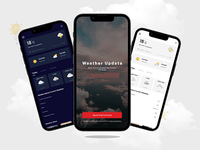 Weather Update App animation design mobile app mobile application ui ux weather weather app weather application weather forecast weather update
