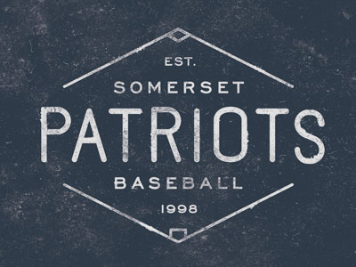Somerset Patriots Baseball baseball block print design distress illustration lino mike l perry mike perry shirt design texture