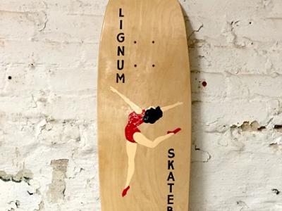 LIGNUM SKATEBOARDS DANCER design hand painted handmade skateboard illustration mike l perry mike perry skate skateboarding texture