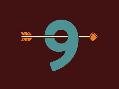 9 is a lovely number 9 arrow design icon illo illustration mike l perry mike perry nine numbers