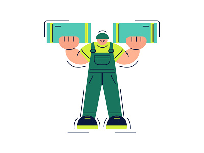 Delivery man illustration character delivery service design flat illustration vector