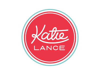 Katie Lance badge hand drawn script type