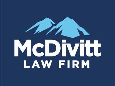 Mcdivitt Law Firm colorado lawyer logo mountains peaks rebrand strength