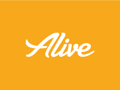 Alive Wordmark agency books hand drawn literary script