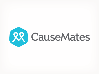 CauseMates identity badge charity giving heart logo partnering ribbons