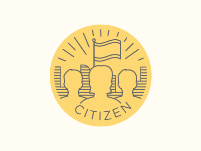Citizen citizen city flag illustration lines man woman