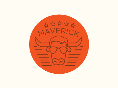 Maverick cow horns illustration line maverick shades stars stripes sunglasses top gun
