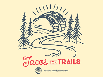 Tacos For Trails community hand drawn red taco trails trees