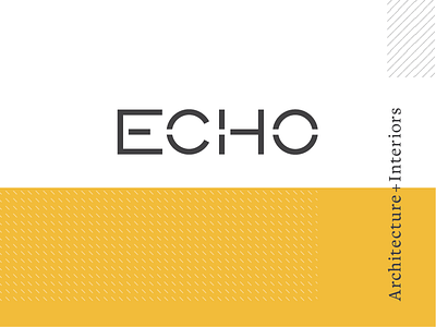 Echo Architecture + Interiors grey pattern serif stencil white yellow