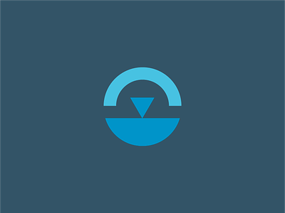 Thrive blue circle earth logo triangle