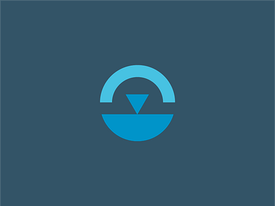 Thrive blue circle earth logo triangle