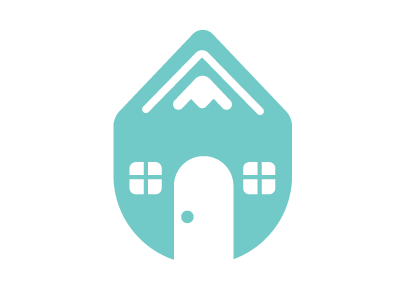 Pikes Peak Urban Living logo house logo mountain