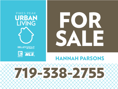 Pikes Peak Urban Living For Sale sign for sale house real estate sign