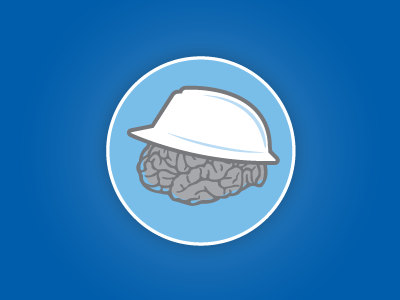 Construction Knowledge Graphic brain construction hard hat knowledge