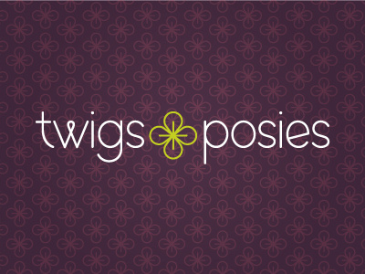 Twigs & Posies identity floral design flowers logo